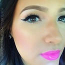 Lashes and pink lips 