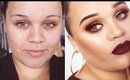 Sparkle Bronze Eyes, Bronze Skin & Dark Maroon Lips | Full Face Makeup Tutorial | MakeupWithJah