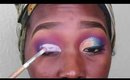 Makeup tutorial |colorful cut crease with blue glitter