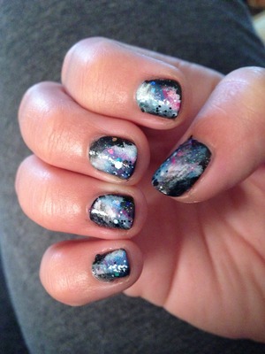 My first attempt at galaxy nails!