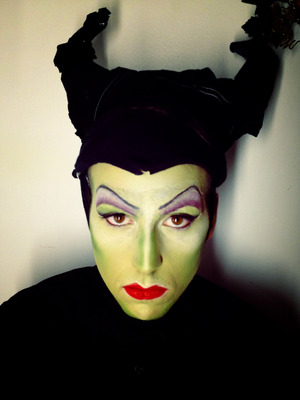 Just a fun maleficent makeup I did using an old t shirt.