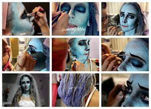 Did my friends makeup for Halloween (2012) she was dressed up as corpse bride, had lots of fun doing that, she loved it too :)