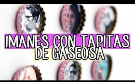 MANUALIDADES CON RECICLAJE: IMANES PARA LA NEVERA CON TAPAS DE GASEOSA por Lau