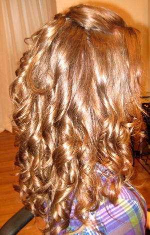 Down in curls