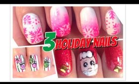 3 EASY HOLIDAY NAIL DESIGNS