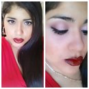 bh cosmetics 120 pallet,  ombre red vampy lip with cover girl passion red lipstick