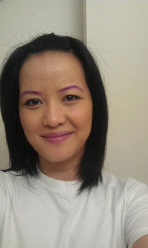 Rocking pink eyebrows using Jasmine's tutorial :)