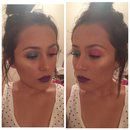 Two Toned Eyes with Purple Lippy