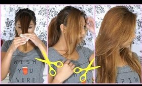 How To Cut Your Hair at Home! Side Swept Bangs Hair Cutting Tutorial