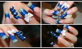 How To: Snowflake Spiral Acrylic Nails