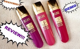 Milani Lip Intense Liquid color Review with Swatches on Dark Skin.