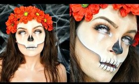 Skull Makeup Tutorial Dia de los Muertos | Collab with AKBeauty4