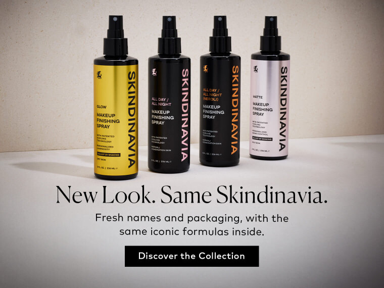 Skindinavia’s finishing sprays just got a refresh, but what’s inside hasn’t changed: the same formulas you know, powered by patented cooling technology. Shop them now on Beautylish.com