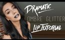Ombre Black Glitter Lip Tutorial | QuinnFace