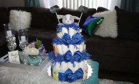 Boy Baby Shower Diaper Cake  - Pastel De Pañales para niño (Spanish)