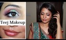 Red & Green Eye Makeup For Teej : Makeup Tips for Indian/Pakistani/Arabic Festivals