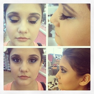 Here is a look I did on my younger sister for a party. It's a colorful double winged glitter smokey eye. 