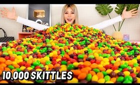 Mixing 10,000 Skittles Into One Giant Skittle!