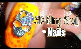 3D Bling Skulls and Spider Webs Nails