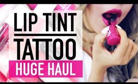 48 Hour Lip Tint Tattoo OMG!! ♥ HUGE Korean Lip Tint Haul & Swatches ♥ Wengie