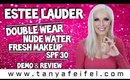 Estee Lauder Double Wear Nude Water Fresh Makeup SPF 30 | Demo & Review | Tanya Feifel-Rhodes