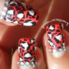 Pink Leopard Animal Print Nail Art with gems 