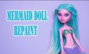 Mermaid Doll Repaint with Inset Eyes