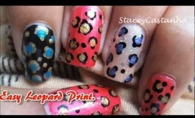 Easy Leopard Print Nail design tutorial :)