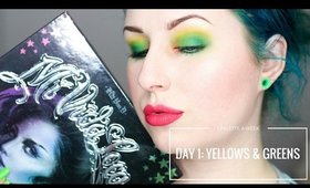 KAT VON D MI VIDA LOCA - DAY 1: YELLOW & GREEN | 1 PALETTE FOR A WEEK