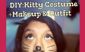DIY: Kitty Costume + Hair,Makeup & Outfit