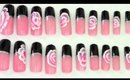 GNbL- Black French with Pink and White Roses