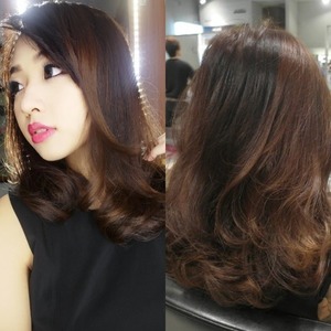Curled brown hair
Spring/Summer collection 
Mid length hair
Brown hair highlights