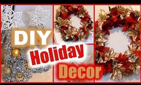 DIY Holiday Decorations │ Dollar Tree Christmas Decor │ Wreath & Mini Trees!