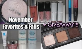 November Favorites & Fails + Giveaway from Lovely Skin - VLOGMAS 2015:  DAY 3