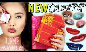 HUGE NEW Colourpop LIVE SWATCHES | Jelly Much Shadow Lip Kits Super Shock Shadow