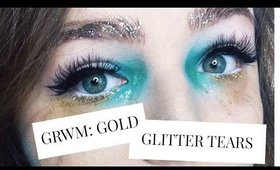 GRWM | GOLD GLITTER TEARS