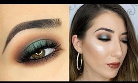 Brown and Green Halo Smokey Eye Makeup Tutorial