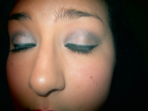 one of my nights attempting to mix my gray, white and black eyeshadows just right 