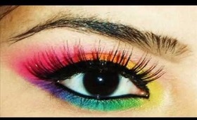 Bold Bright Rainbow Eye Makeup Tutorial