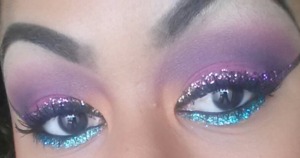 colorful look with glitter!