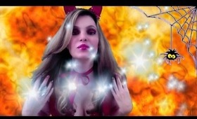How-to Red Glitter eyes & Red Bold Lip  - She Devil Inspired