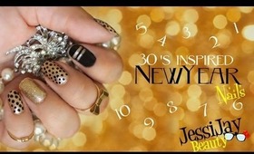 ~Last Minute EASY New Years Nails Inspired By the 30's! ~