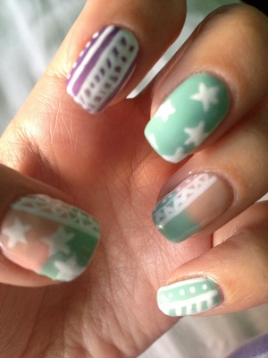 Girly pastel nails 