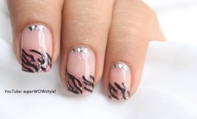 Tiger Print Nail Art Tutorial | Glitter Nail Art Designs