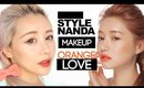orange love makeup