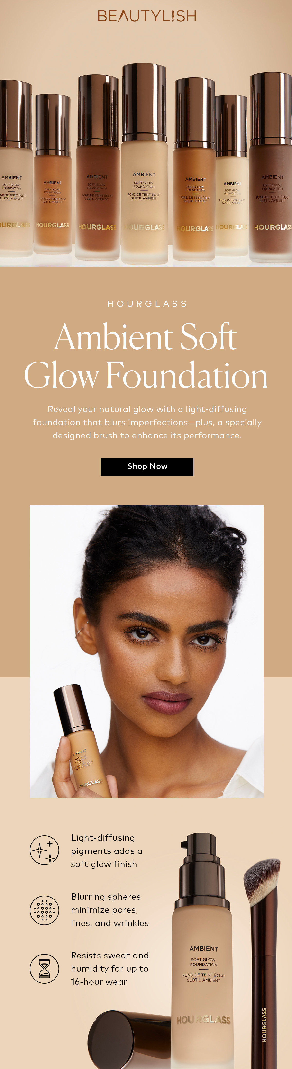 Shop the Hourglass Ambient Soft Glow Foundation on Beautylish.com