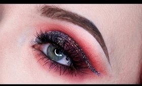 Dark Red Glitter Easy Half Cut Crease