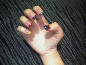 Rainbow zebra nails