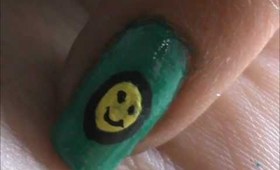 Cute Smiley Easy Nail Design For Beginners- very easy nail design for short nails - tutorial at home