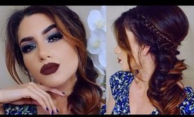 Full Coverage COLORFUL Makeup Tutorial! + Mermaid Side Braid Updo!